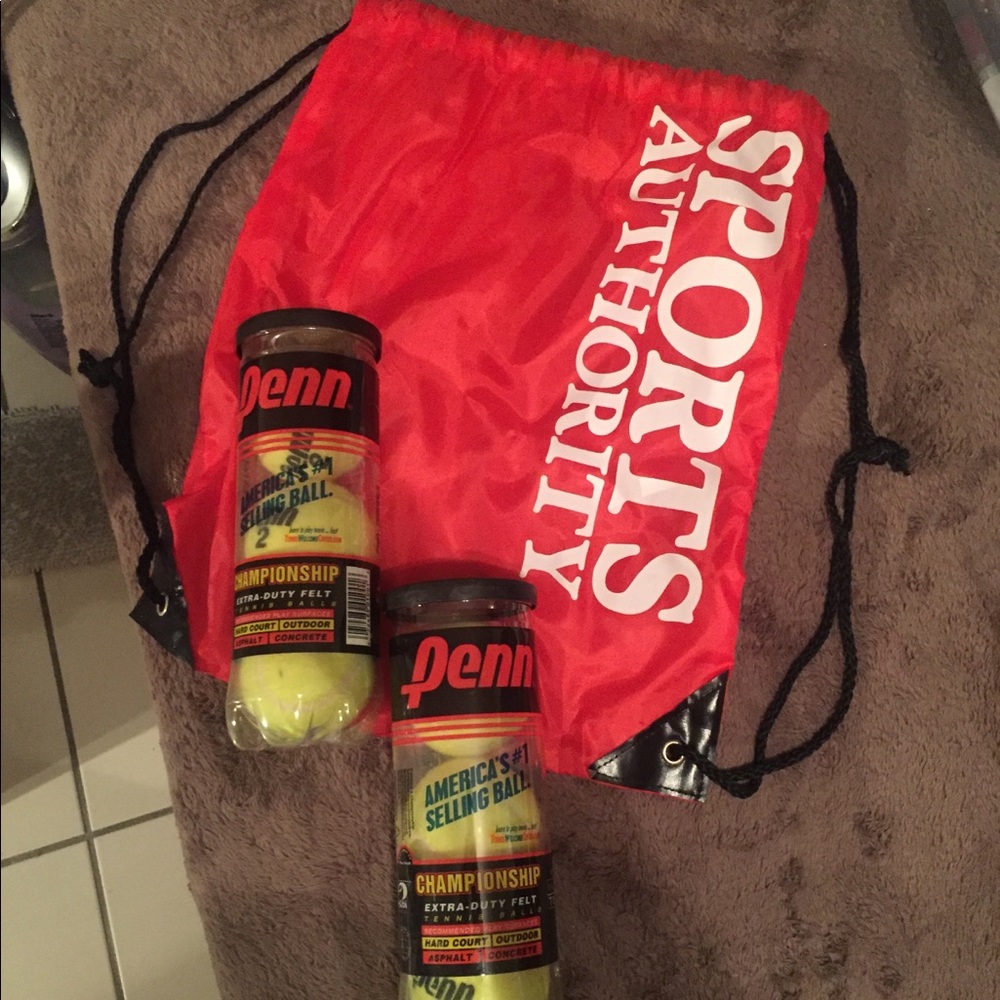 Tennis Balls + Sports Authority Bag